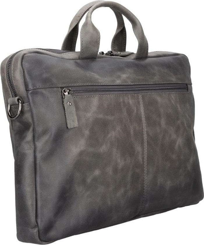BloominBag Bloom Urban Shield 13"-14" Ash Gray Deri Laptop / Macbook Çantası görsel 2