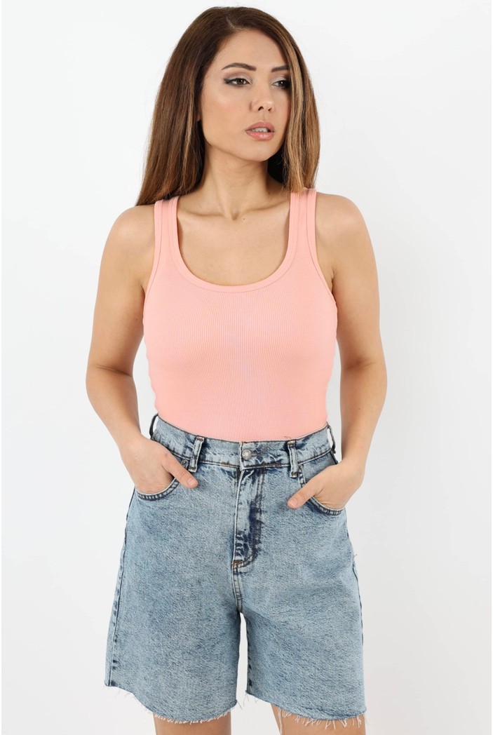 Ritnice Kadın Cotton Premium Doku Krem Pamuklu Basic Fitilli Atlet görsel 7