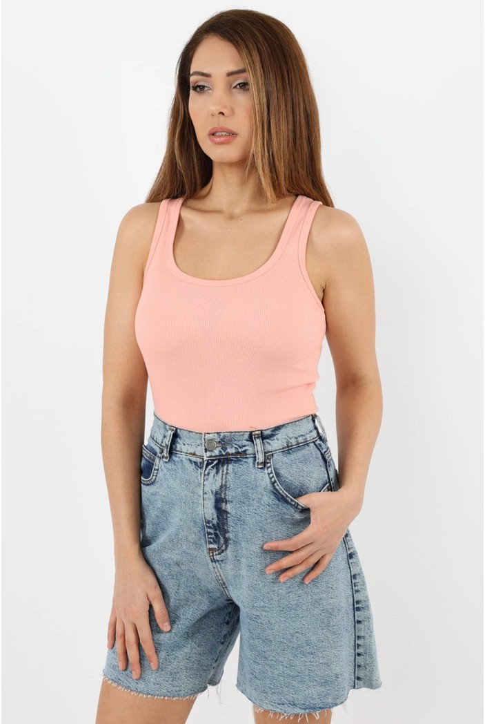 Ritnice Kadın Cotton Premium Doku Krem Pamuklu Basic Fitilli Atlet görsel 8