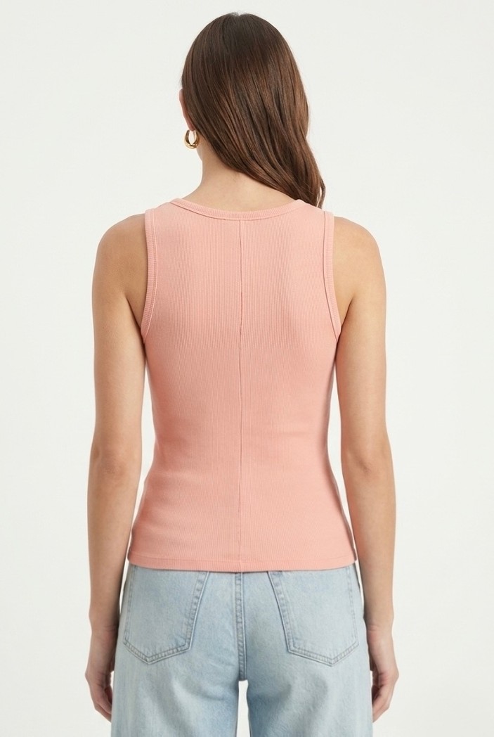 Ritnice Kadın Cotton Premium Doku Krem Pamuklu Basic Fitilli Atlet görsel 5