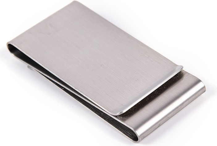 SPELT Çift Taraflı Metal Geniş Kağıt Para Tokası Kart Tutucu Klips Cüzdan Ataş Gümüş 6cm x 3cm görsel 2