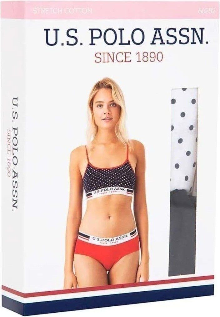 U.S. Polo Assn. Kadın Ip Askılı Pamuklu Büstiyer Slip Takımı 66252 görsel 3