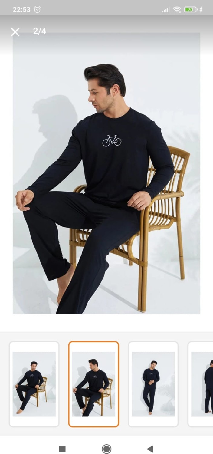 Meynur Moda Pamuklu Penye Uzun Kollu Erkek Pijama Takımı görsel 8