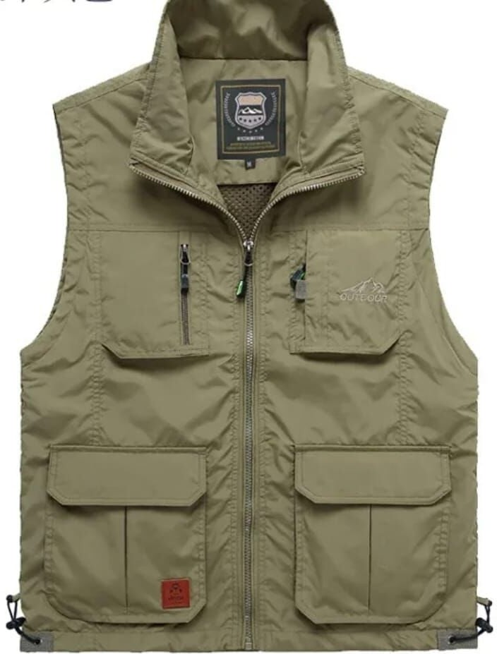 Sanalbolluk Içi Fileli Krem Renk Outdoor Yazlık Yelek