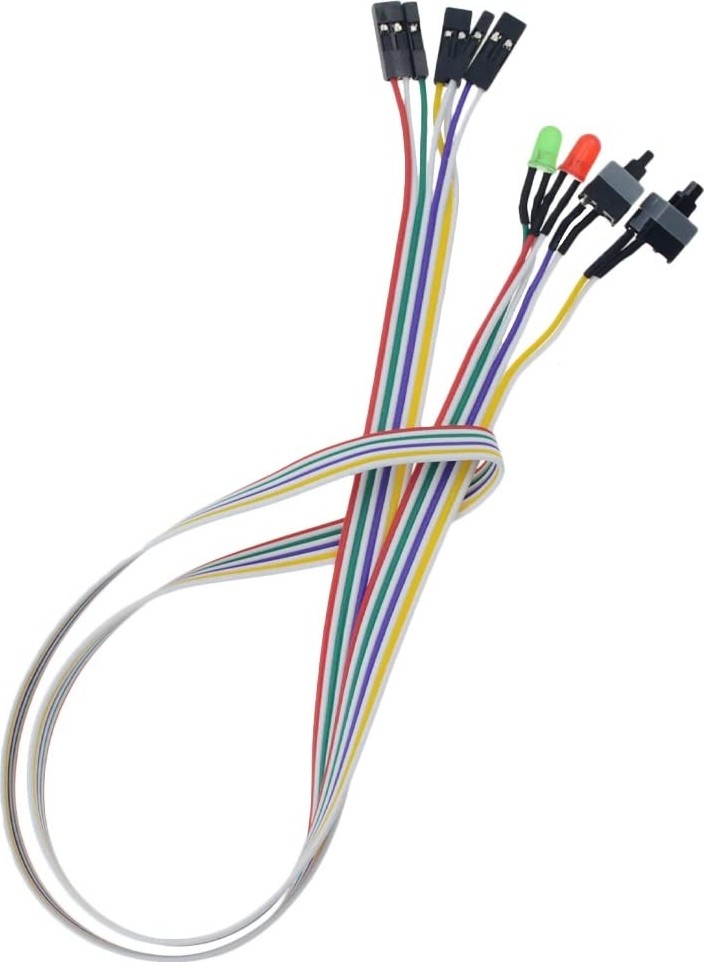 Aesco Alfais 5064 Ana Kart Power Kablosu LED Işıklı Reset Açma Kapama Butonu Kablosu On Off Switch görsel 5
