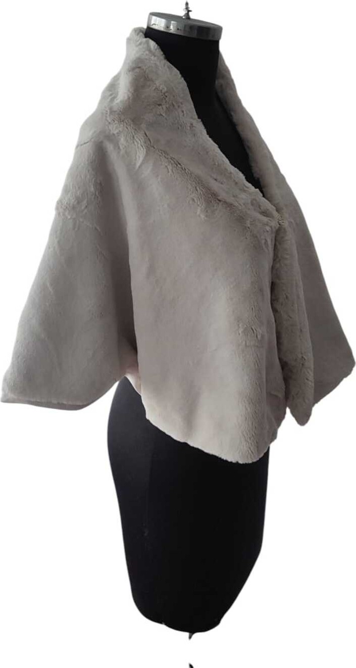 Moda Nur Bolero Pelerin, Kürk Bolero, Taş Renk Bolero ,gelin Pelerin. 1.40*50 görsel 5