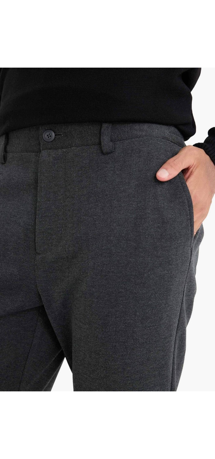 DeFacto Sıcak Tutan Tailored Regular Fit Düz Paça Penye Pantolon F1738AX25WN görsel 6