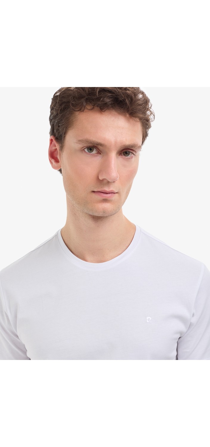 Pierre Cardin Erkek Bordo Regular Fit %100 Pamuk Bisiklet Yaka Basic Tişört 50325299-VR014 görsel 2