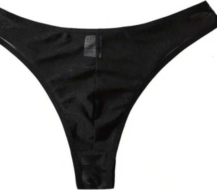 Melonika Erkek Biyeli Siyah Transparan Brazillian Slip görsel 2