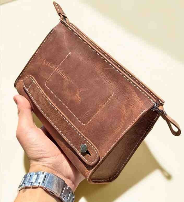 Vintage Leather Craft Hakiki Deri Erkek El Çantası