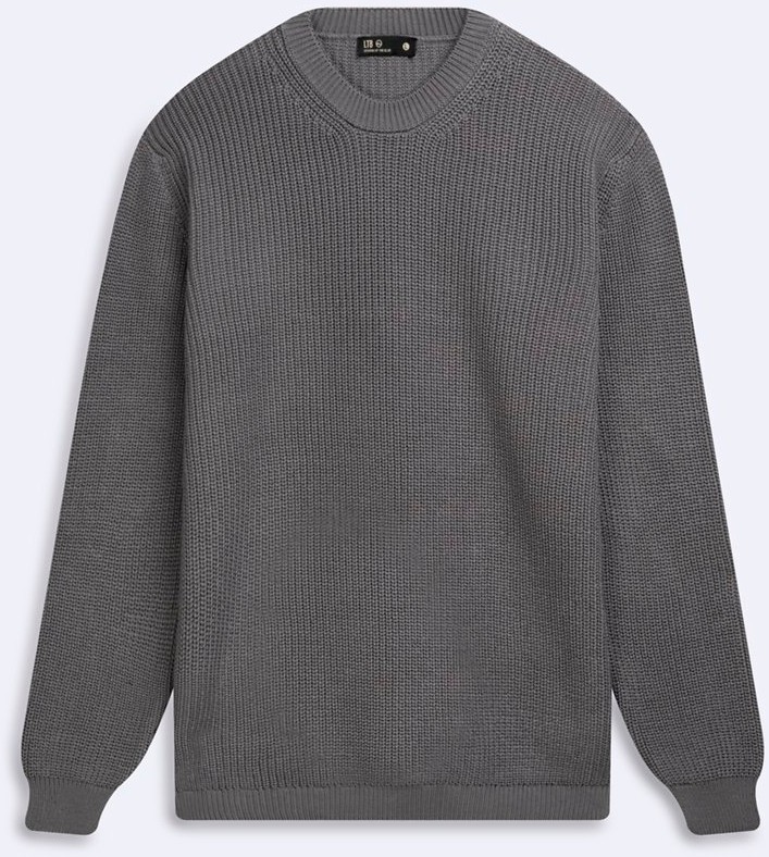 LTB Regular Fit Bisiklet Yaka Triko Gri Kazak görsel 3