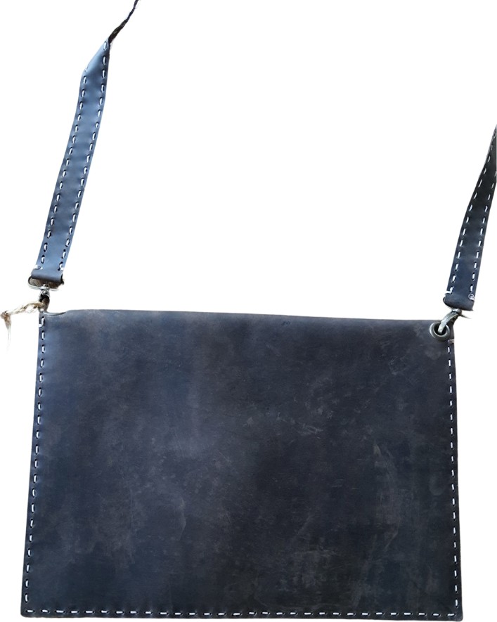 Semiramis Unisex Helios Model Deri El Yapımı Vintage Koyu Kahve 13'' Macbook Çantası görsel 4