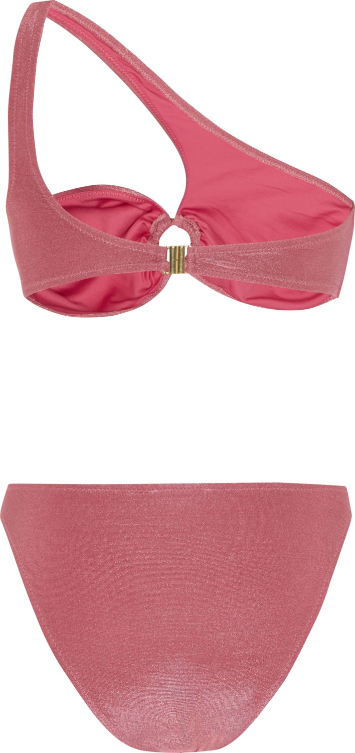 Aquella Tokalı Lurex Tek Omuz Pembe Bikini görsel 2
