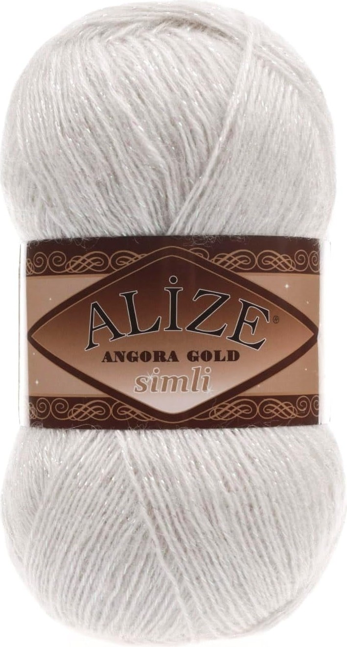 Alize Angora Gold Simli El Örgü Ipi 5 Adet (Fil Dişi 599)
