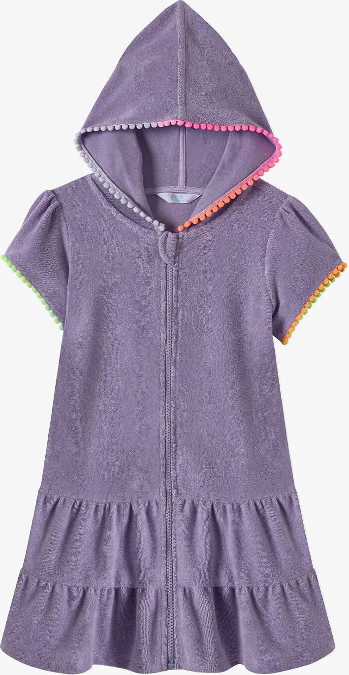 Penti Kız Çocuk Lila Sweet Pastel Lilac Ponponlu Kısa Kollu Havlu Kaftan