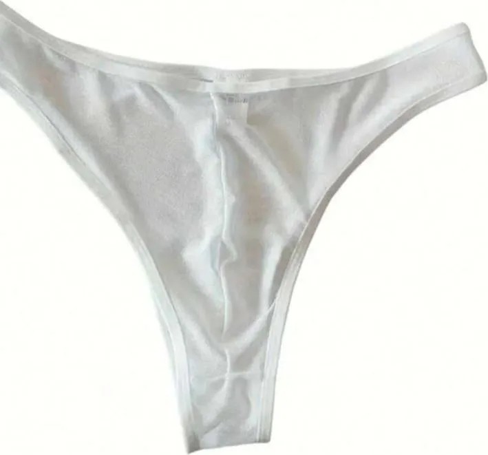 TeknoKapsül Erkek Biyeli Beyaz Transparan Brazillian Slip - Renkli / L