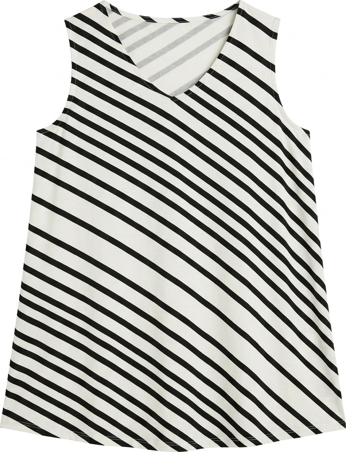 Stil Diva Çizgili Kolsuz T-Shirt görsel 4