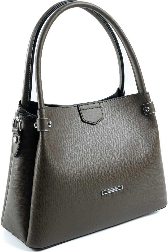 Silver & Polo Silver Polo Zeytuni - Zeytuni Düz Kadın El Çantası SP1254 görsel 2