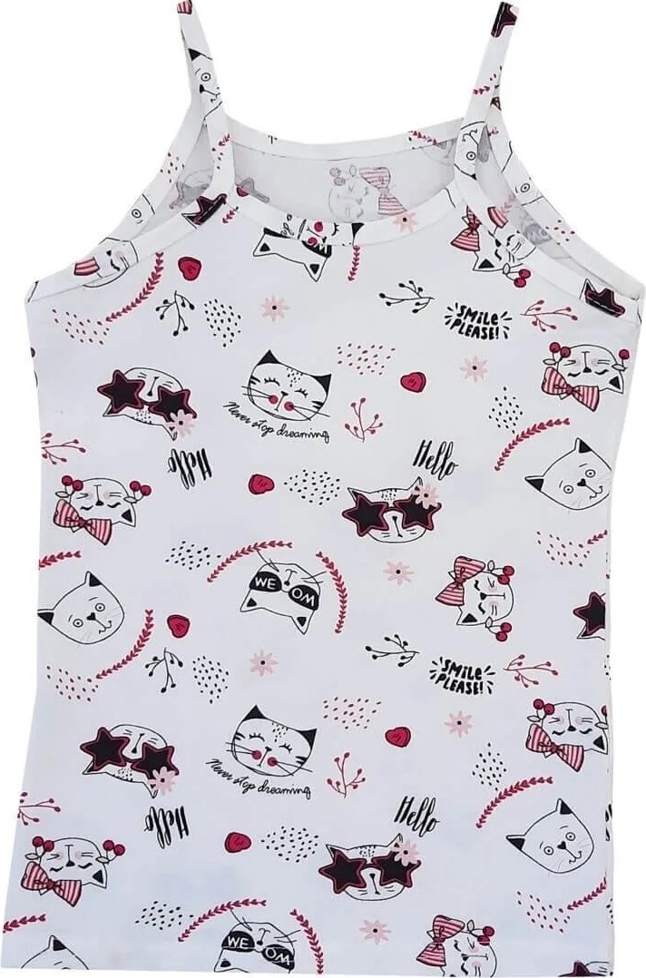 Tutku 6lı Kız Çocuk Ip Askılı Atlet Empirme Pamuklu Renkli--- görsel 8