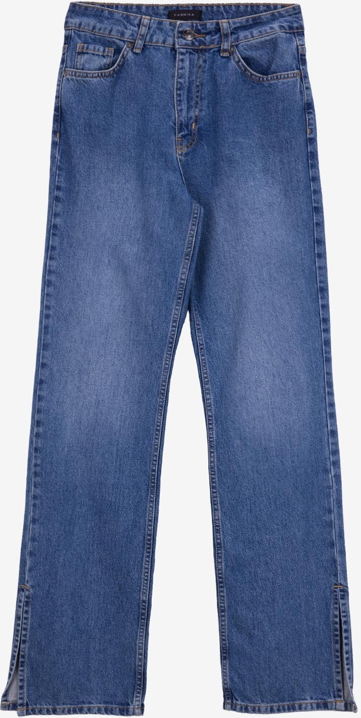Fabrika Yüksek Bel Normal Paça Straight Indigo Kadın Denim Pantolon F5WL-PNT0190 görsel 3