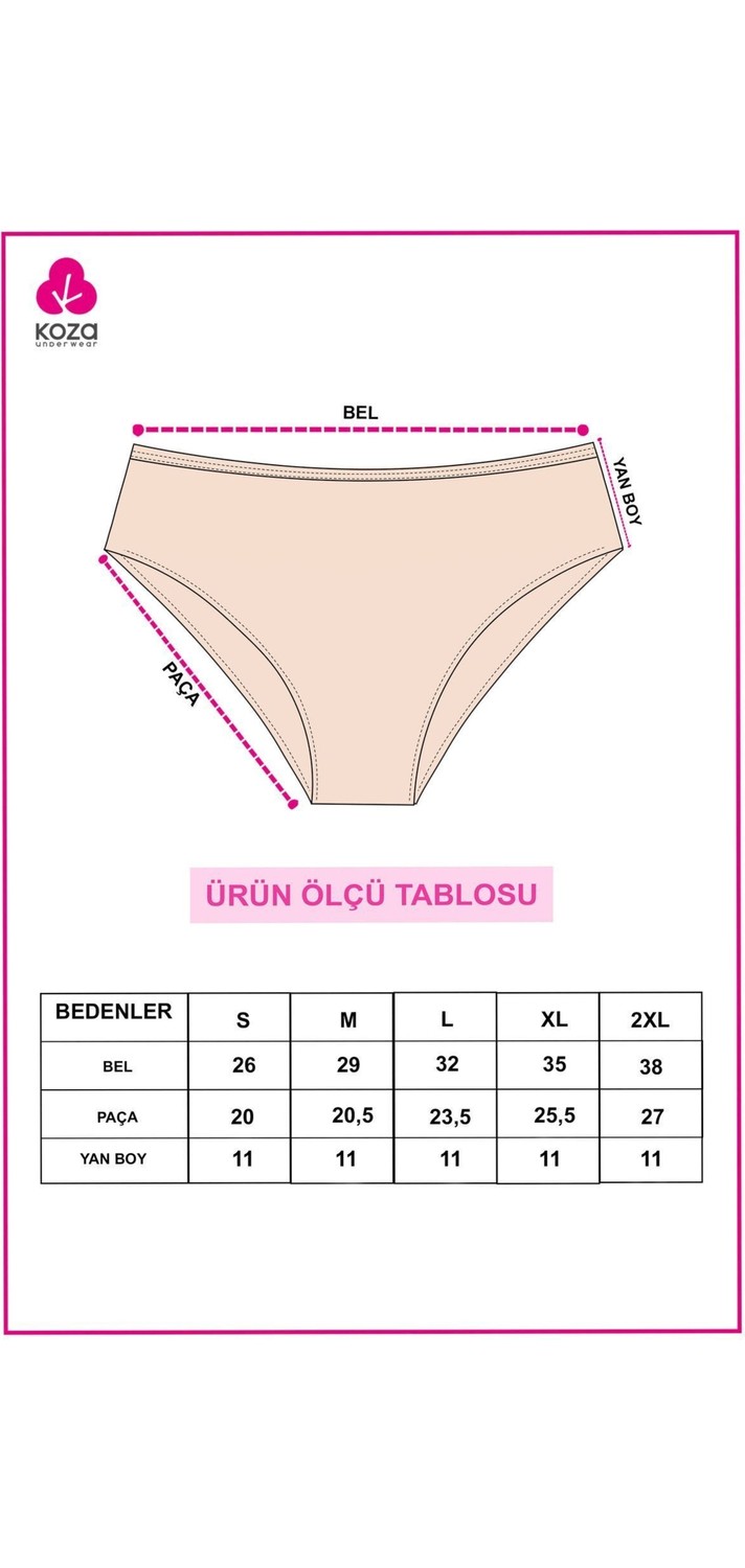 Koza İç Giyim Kadın 5'li Geniş Kenar Külot görsel 7
