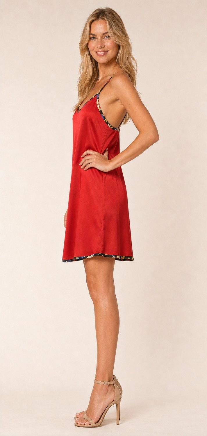 Hera Nightwear Hera Nar Çiçeği Saf Ipek Askılı Gecelik görsel 2
