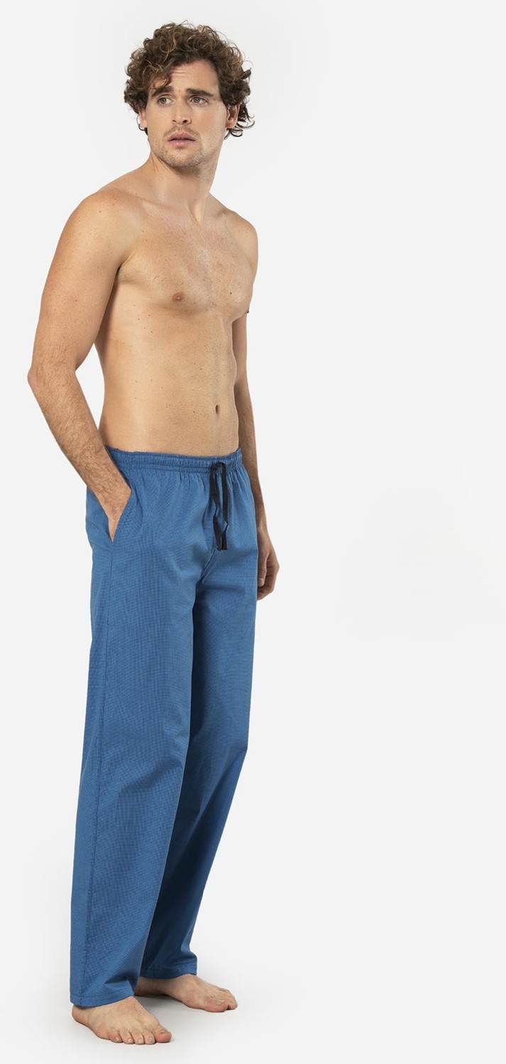 Cacharel Ekoseli Erkek Tek Alt Pijama, Cep Detaylıdır, %95 Pamuk %5 Likralı görsel 3