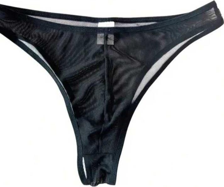bebekokusu Erkek Biyeli Siyah Transparan Brazillian Slip