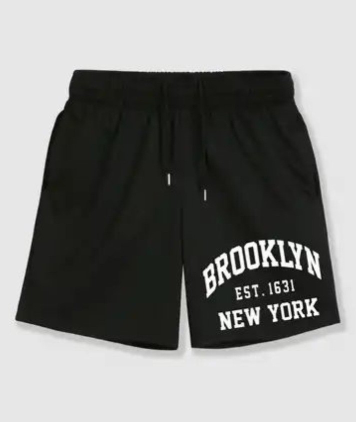 Punix Punıx Büyük Beden Brooklyn New York Baskılı Ter Tutmayan Pamuk Dokuma Erkek Battal Şort