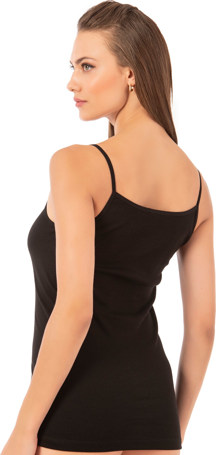 Özkan Underwear Özkan 0107 Kadın %100 Pamuklu Ribana Esnek Rahat İp Askılı Örme Atlet görsel 8