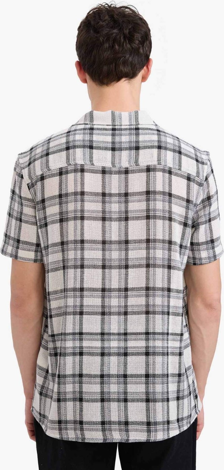 DeFacto Regular Fit Polo Yaka Kareli Yazlık Pamuklu Kısa Kollu Gömlek D7661AX25SP görsel 4