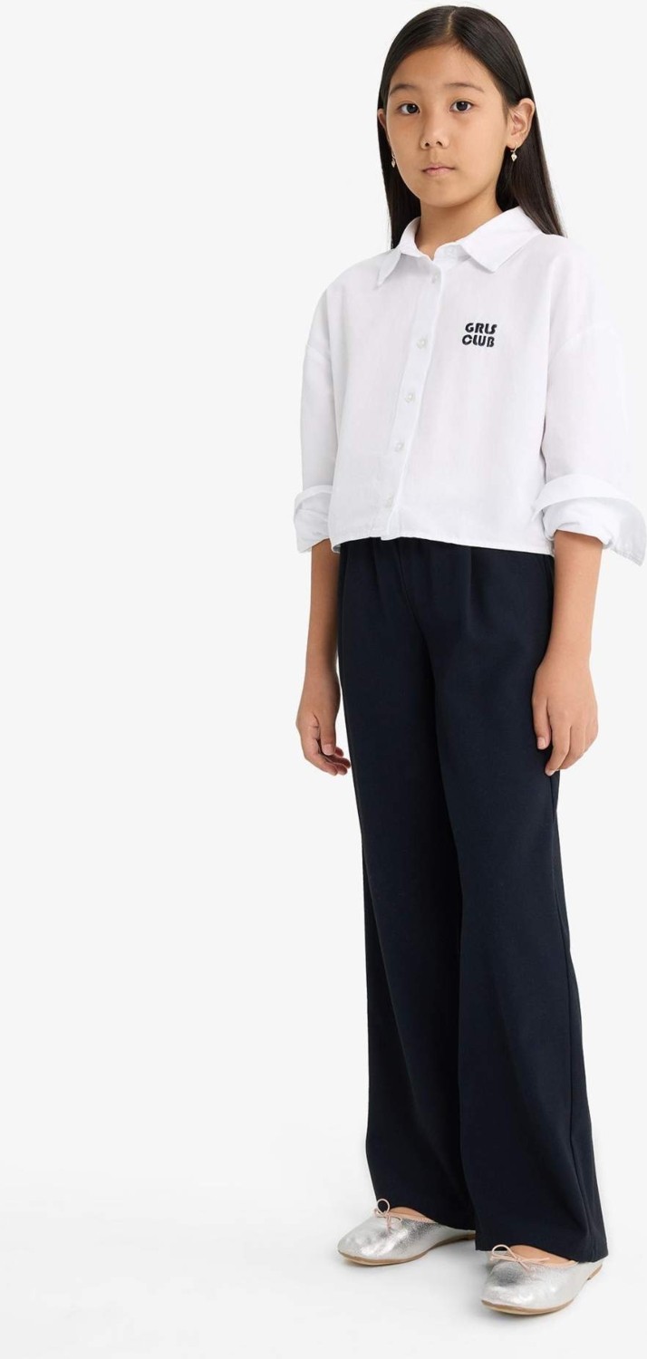 DeFacto Straight Wide Geniş Bol Paça Pantolon Kız Çocuk F2432A825AU görsel 3