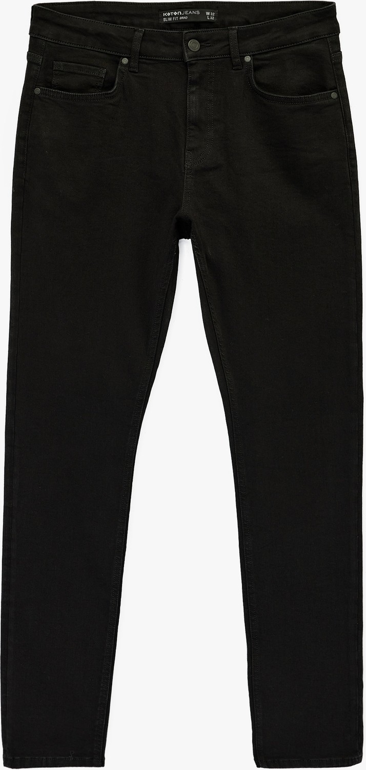 Koton Düğmeli Cep Detaylı Normal Bel Slim Fit Jean Pantolon - Brad Jean görsel 3