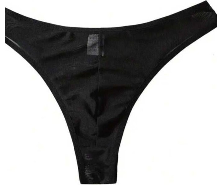 Melonika Erkek Biyeli Siyah Transparan Brazillian Slip görsel 4