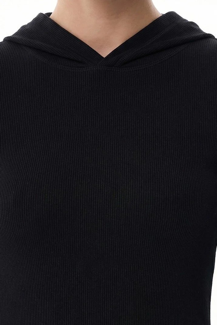 Penti Siyah Uzun Kollu Kapüşonlu Modal Sweatshirt görsel 3