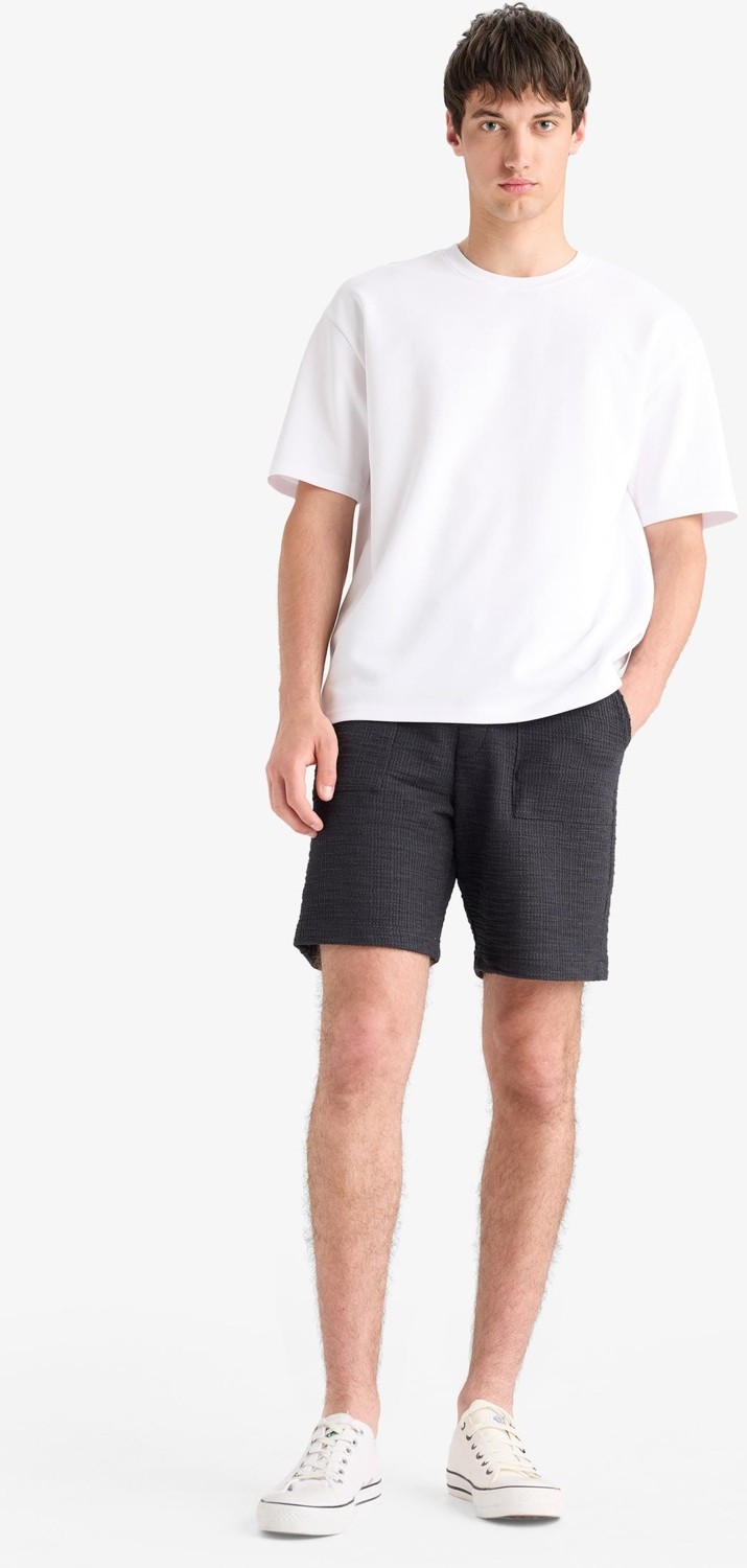 DeFacto Relax Fit Beli Bağcıklı Bermuda Şort E1236AX25SM