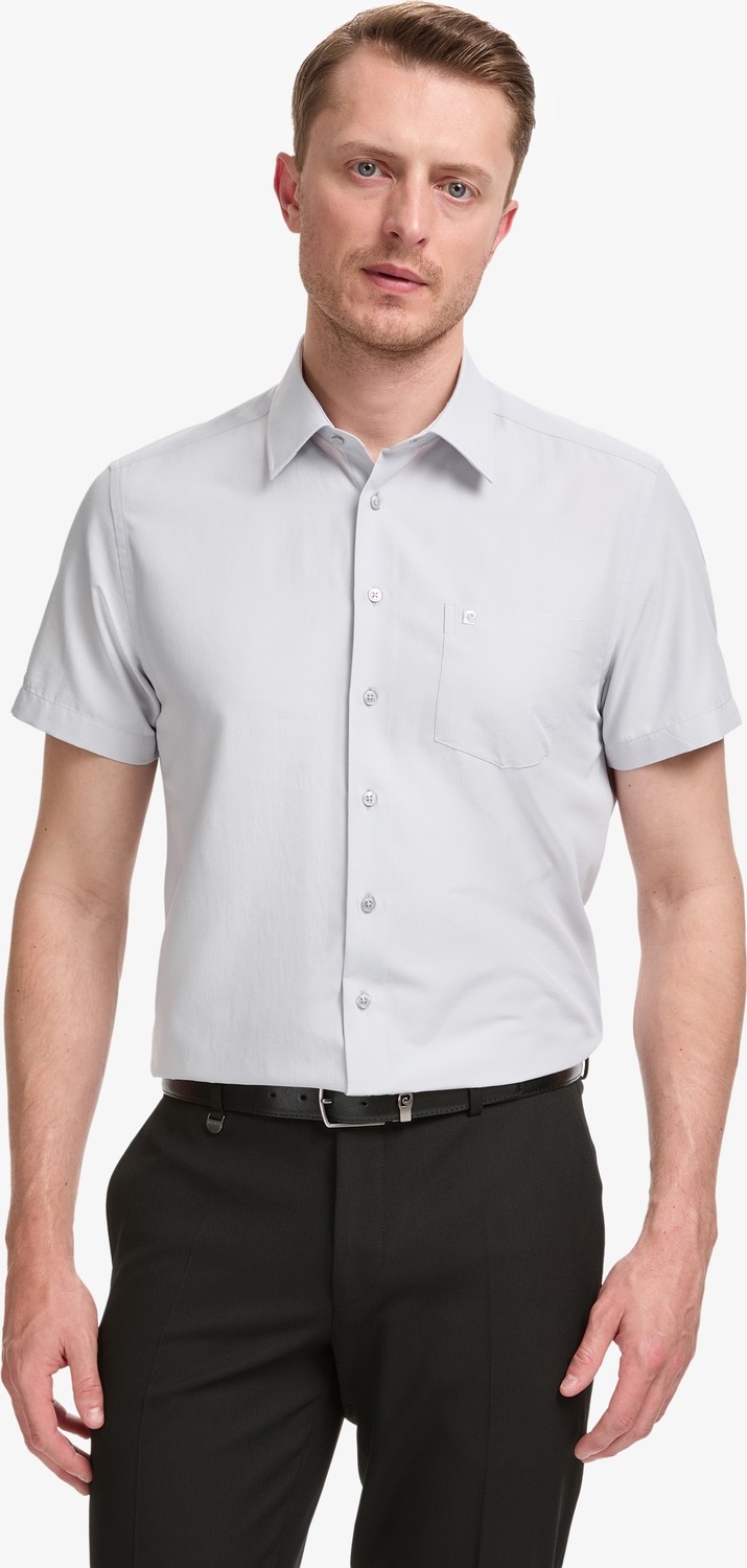 Pierre Cardin Erkek Açık Gri Regular Fit Kısa Kollu Gömlek 50325339-VR001 görsel 7