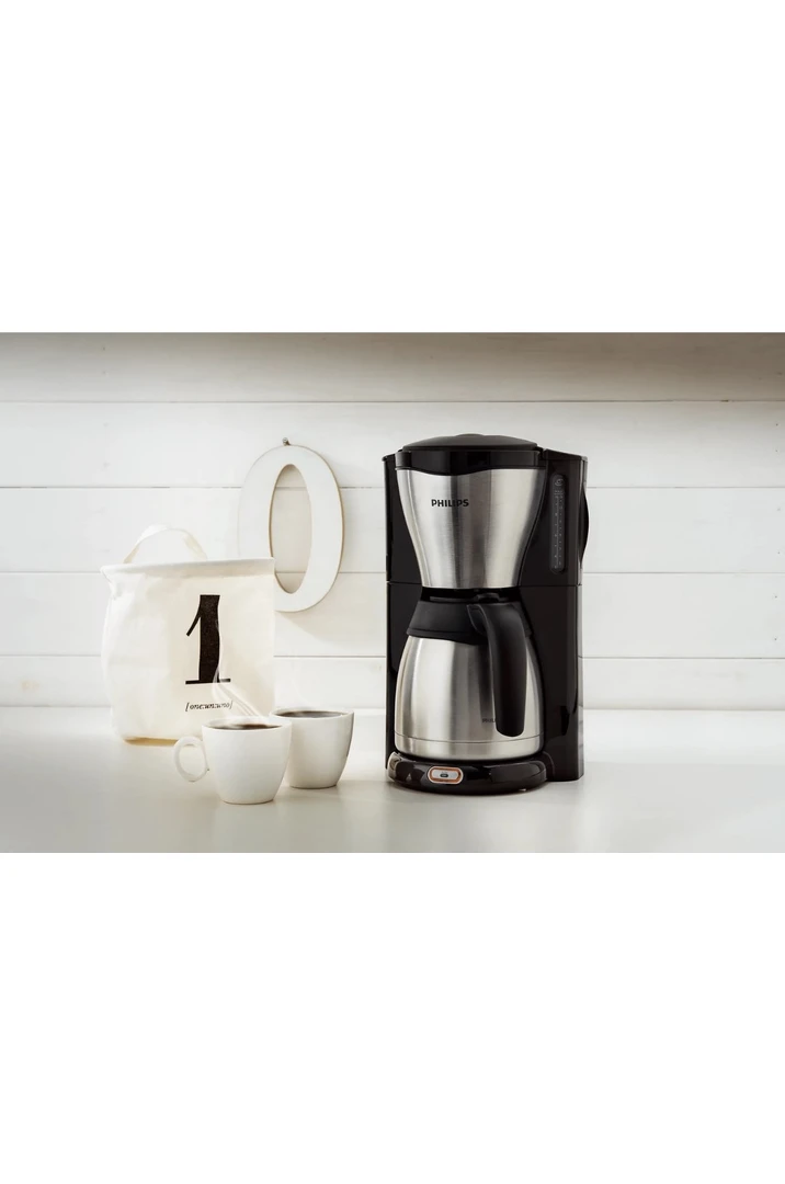 Resim Philips HD7546/20 Cafe Gaia Gri Filtre Kahve Makinesi 15 Fincan Kapasitesi ile Otomatik Kapanma 