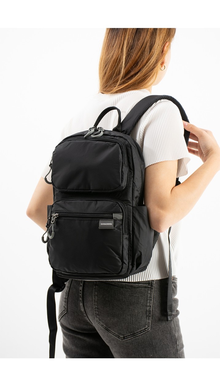 Sanmorris Unisex Suya Dayanıklı Paraşüt Kumaş 5 Bölmeli Laptop Bölmeli Seyahat ve Okul Çantası 6032 görsel 4