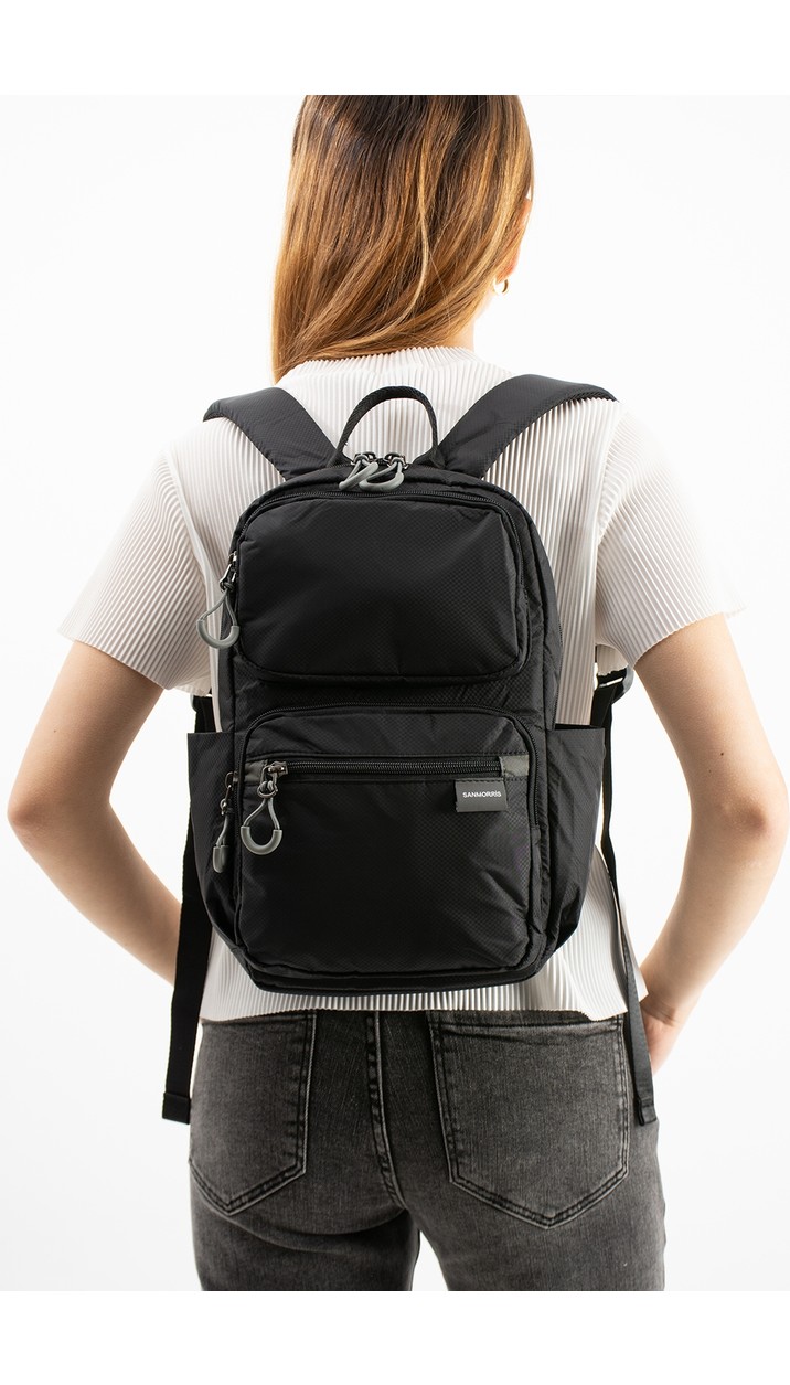 Sanmorris Unisex Suya Dayanıklı Paraşüt Kumaş 5 Bölmeli Laptop Bölmeli Seyahat ve Okul Çantası 6032 görsel 5