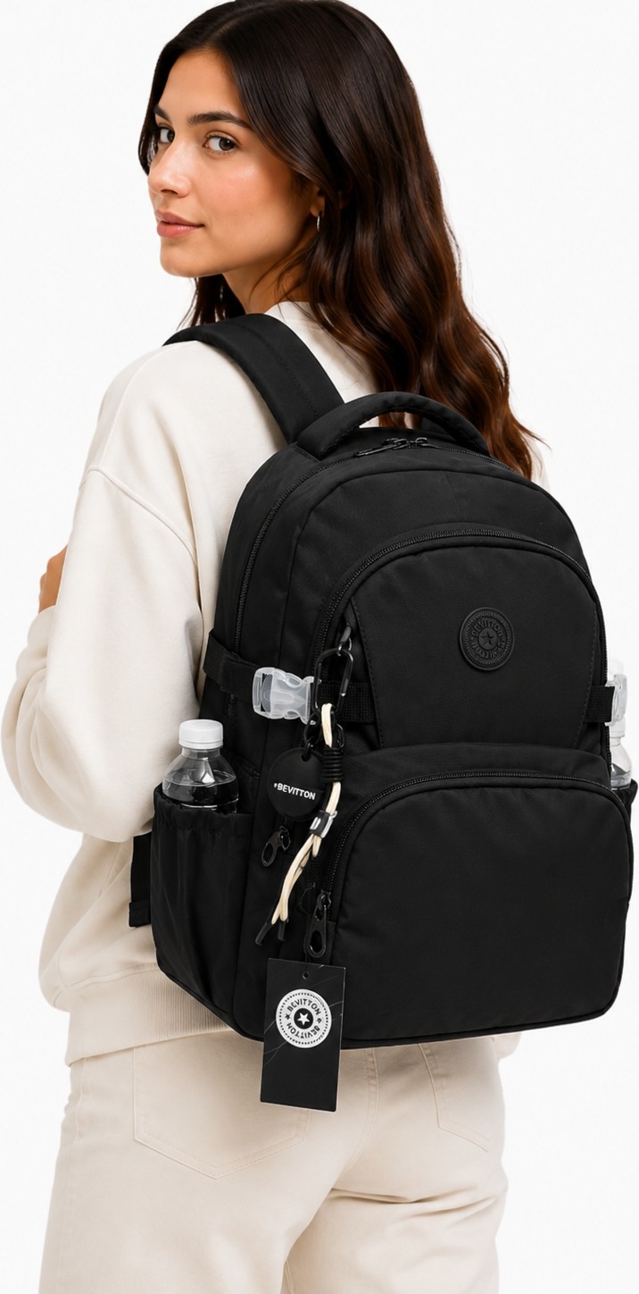 Bevitton Okul Çantası Suya Dayanıklı Kumaş Unisex Pudra Okul Sırt Çantası 1700