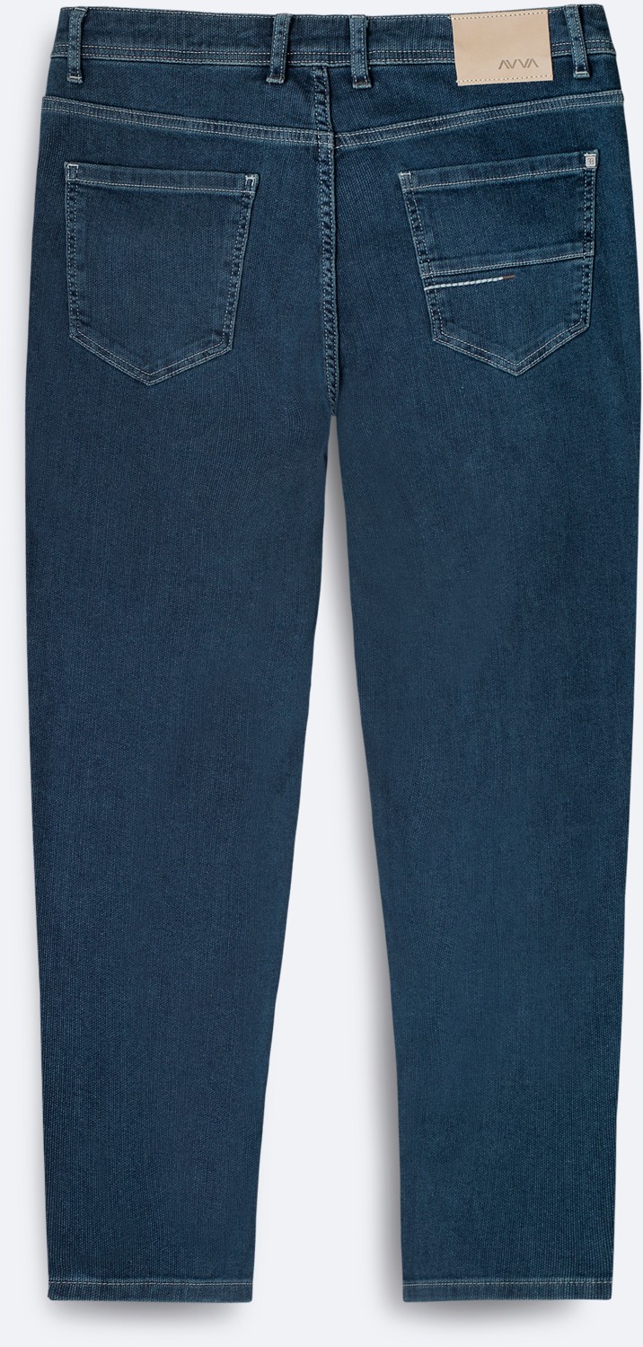 AVVA Erkek İndigo Klasik Bel Pamuklu Eskitme Yıkmalı Oslo Carrot Fit Jean Pantolon A51Y3552 görsel 5