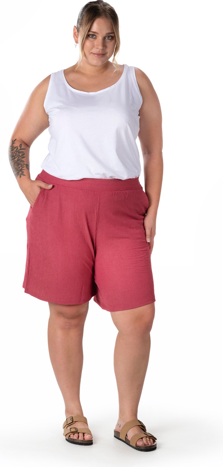 Stil Diva Büyük Beden Beli Lastikli Cepli Şort 216186