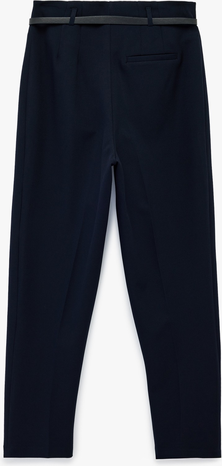 Koton Normal Bel Düz Paça Kemer Detaylı Slim Fit Cigarette Pantolon görsel 4