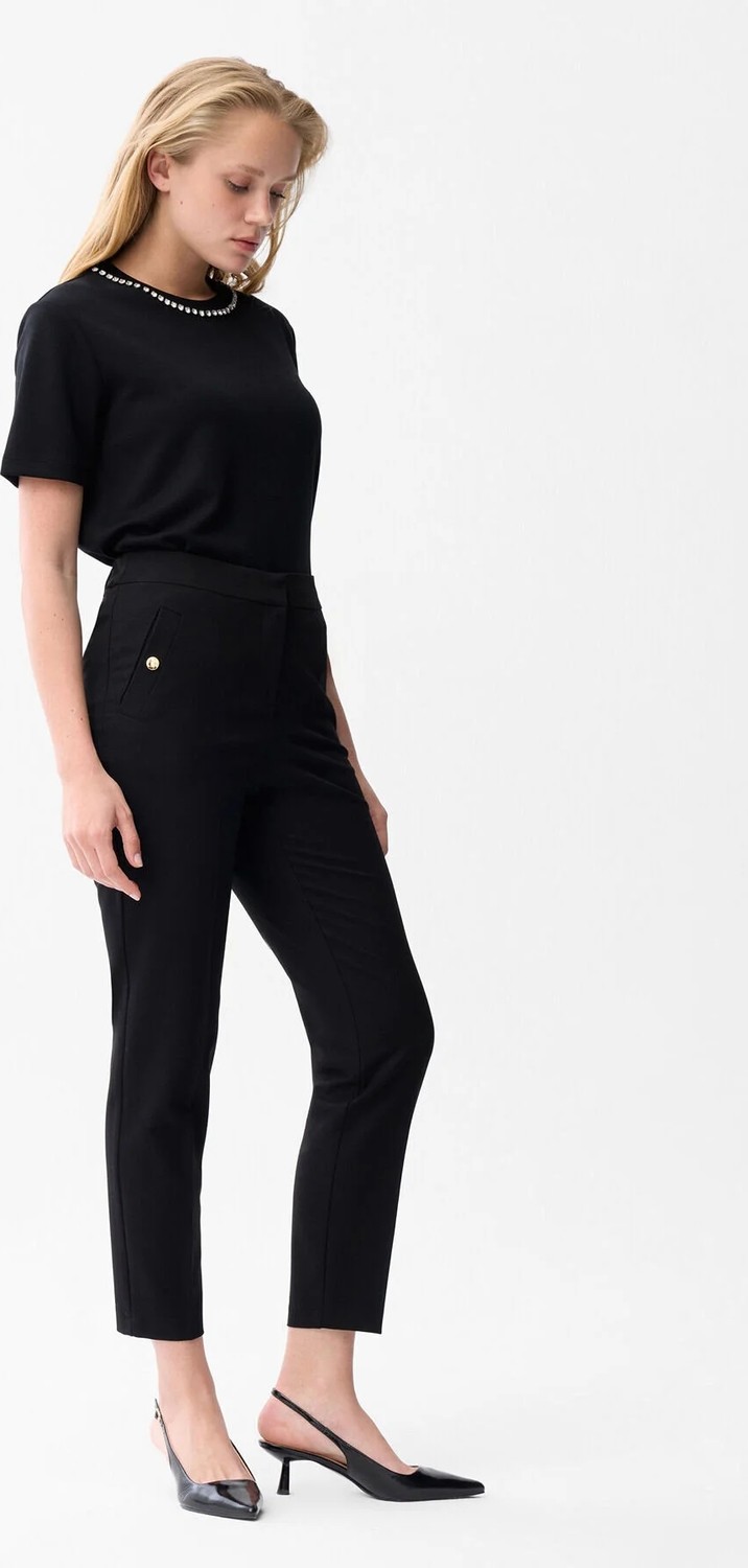 Love My Body Metal Çıtçıtlı Cepli Pantolon Siyah 153L9197002