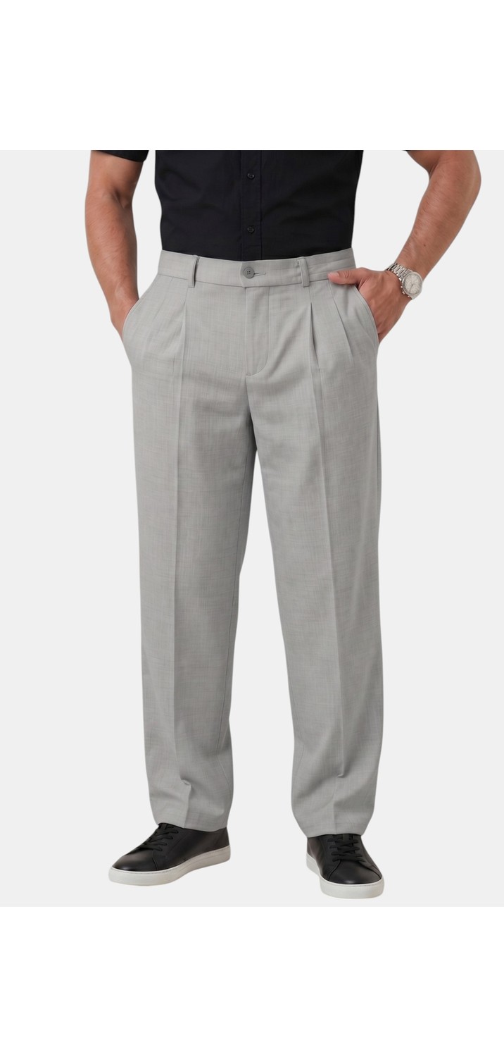 Deepsea Haki Baggy Fit Pileli Kumaş Pantolon, Likralı, Beli Lastikli Rahat Kesim Erkek Pantolon 2600920 görsel 2