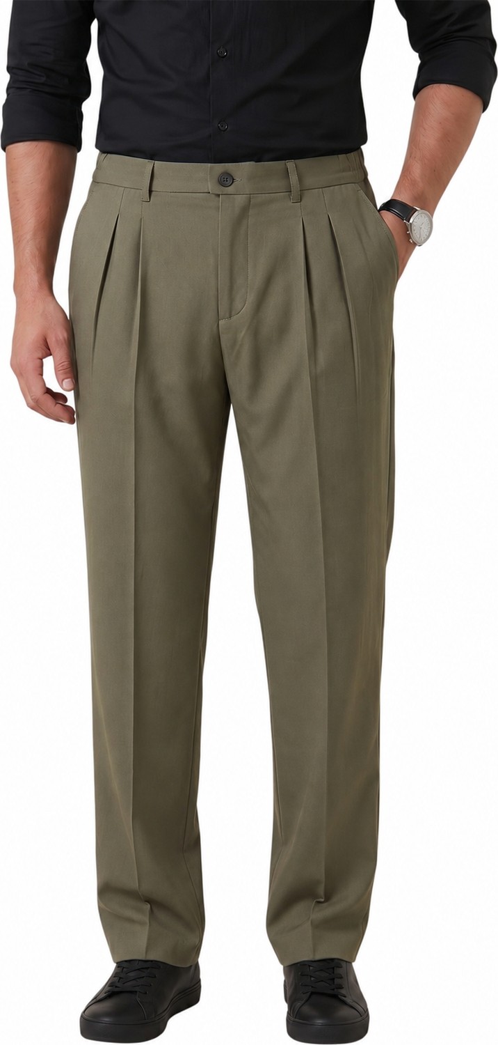 RizzUP Lacivert Baggy Fit Pileli Kumaş Pantolon, Likralı, Beli Lastikli Rahat Kesim Erkek Pantolon 2600920