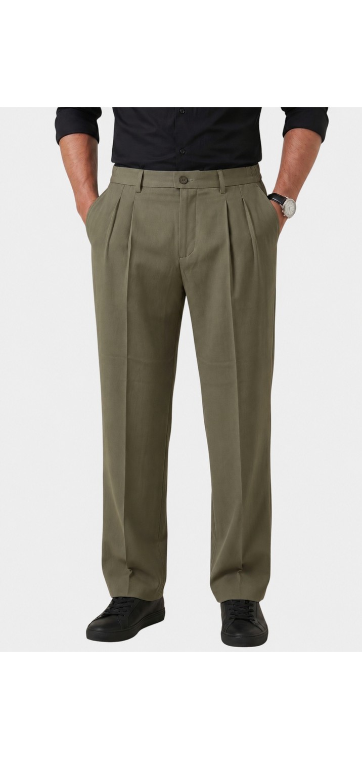 RizzUP Lacivert Baggy Fit Pileli Kumaş Pantolon, Likralı, Beli Lastikli Rahat Kesim Erkek Pantolon 2600920 görsel 6