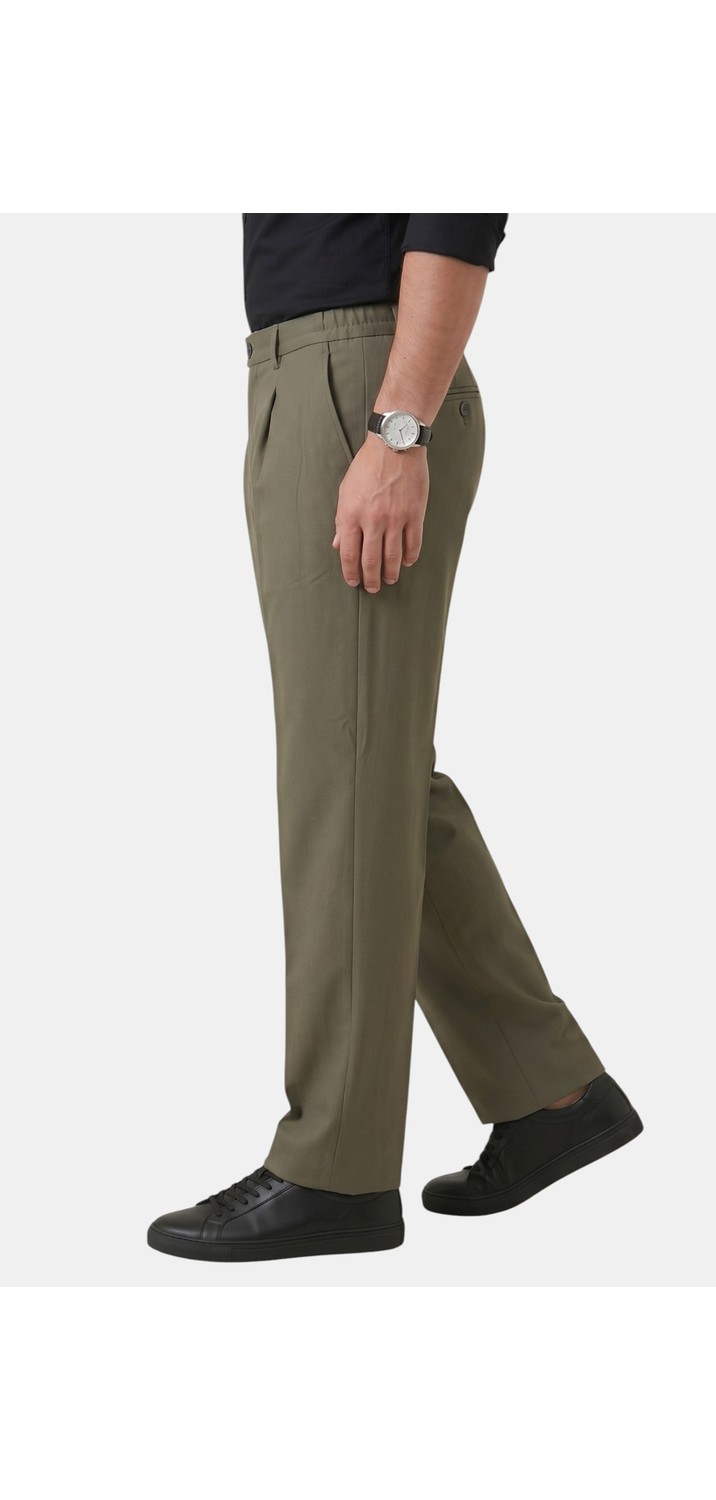 RizzUP Lacivert Baggy Fit Pileli Kumaş Pantolon, Likralı, Beli Lastikli Rahat Kesim Erkek Pantolon 2600920 görsel 7