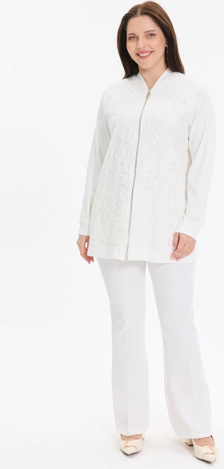 Kado Moda Kado Online Inci Kumaş Güpürlü Kadın Hırka görsel 2